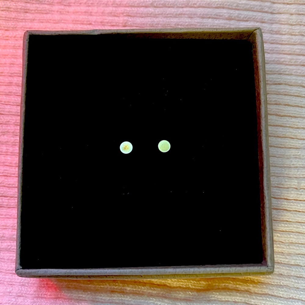 Tiny sterling silver stud earring.